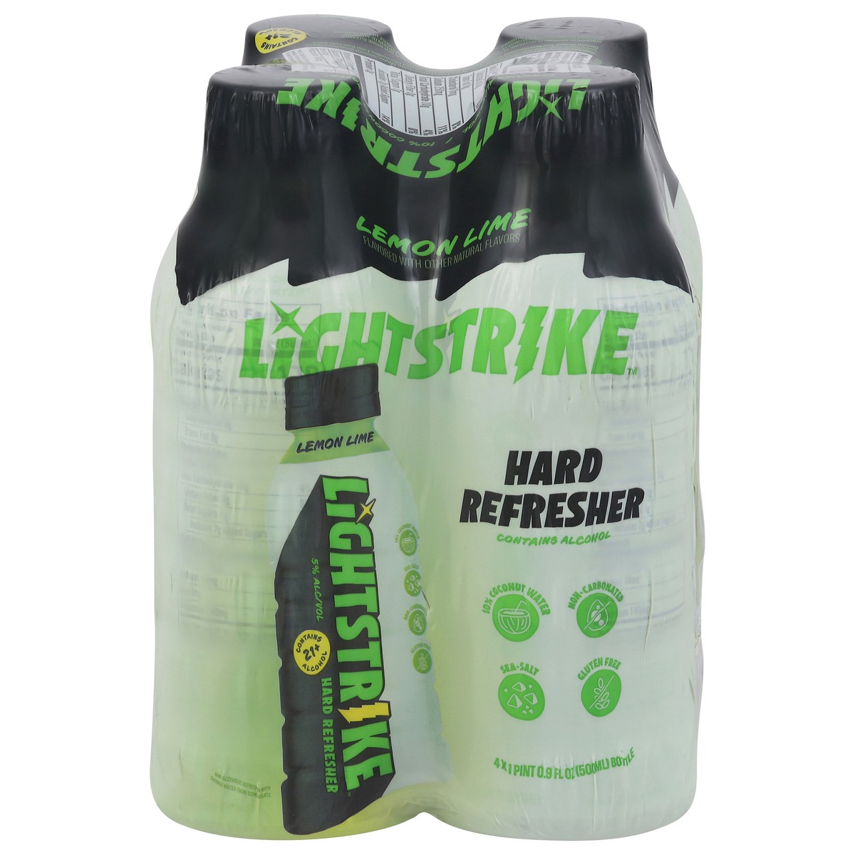 slide 1 of 13, Lightstrike Lemon Lime Hard Refresher - 4 Pack, 16.9 fl oz Bottles, 4 ct, 16.9 fl oz