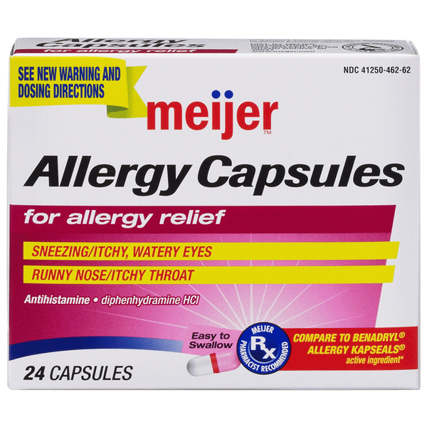 slide 1 of 1, Meijer Multi-Symptom Allergy Capsules, 24 ct