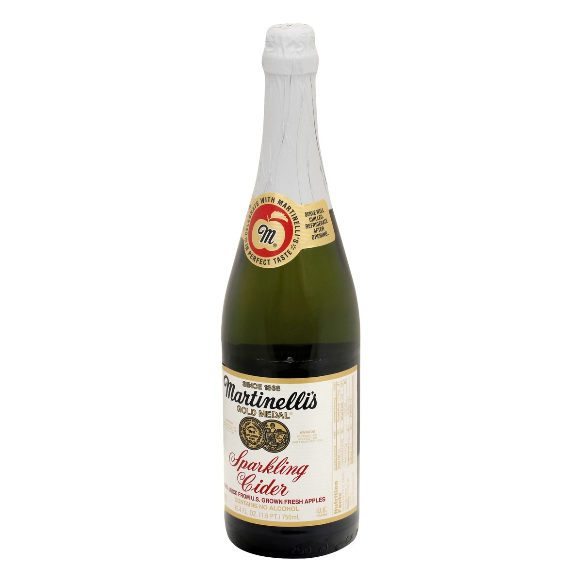 slide 10 of 13, Martinelli's Gold Medal Sparkling Cider 25.4 fl oz, 750 ml