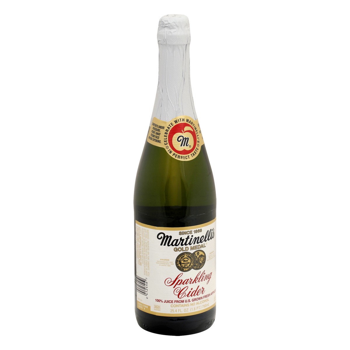 slide 8 of 13, Martinelli's Gold Medal Sparkling Cider 25.4 fl oz, 750 ml