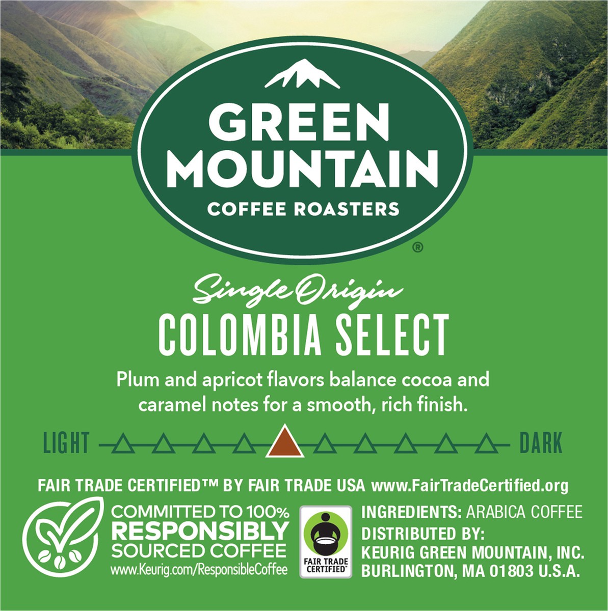 slide 2 of 10, Green Mountain Coffee Roasters Colombia Select Keurig Single-Serve K-Cup Pods, Medium Roast Coffee, 10 Count, 10 ct