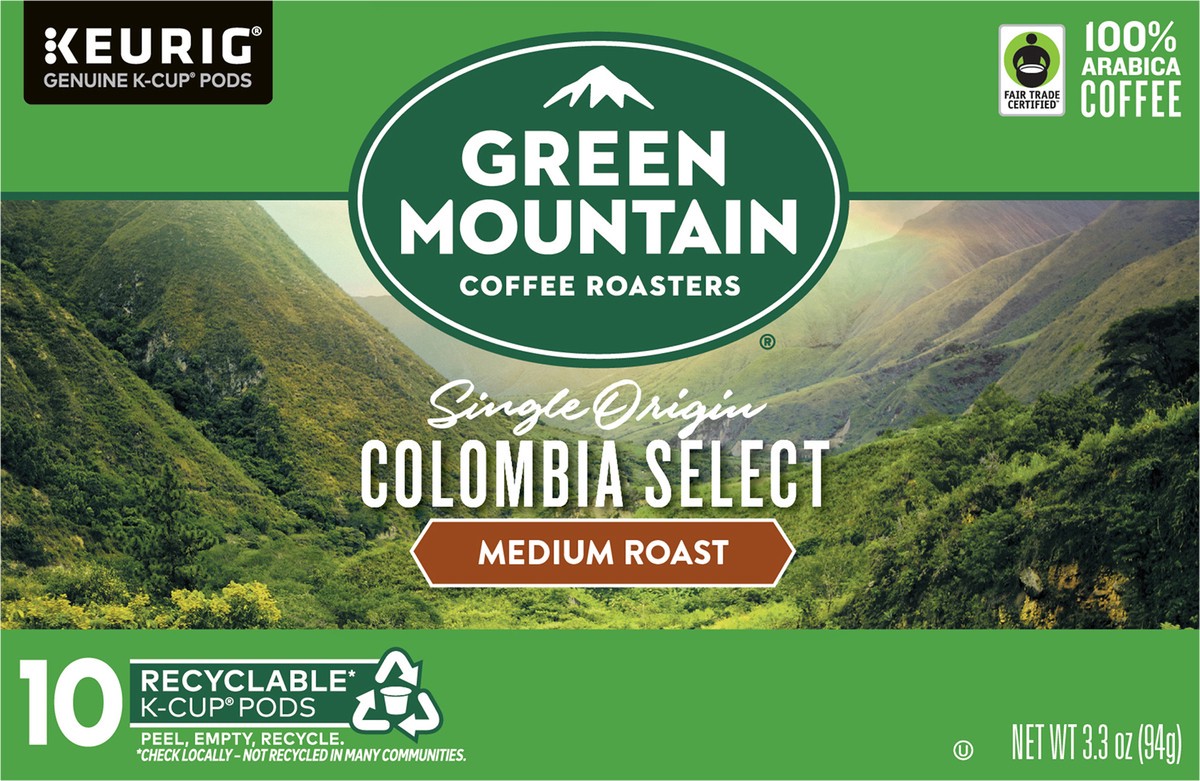 slide 3 of 10, Green Mountain Coffee Roasters Colombia Select Keurig Single-Serve K-Cup Pods, Medium Roast Coffee, 10 Count, 10 ct
