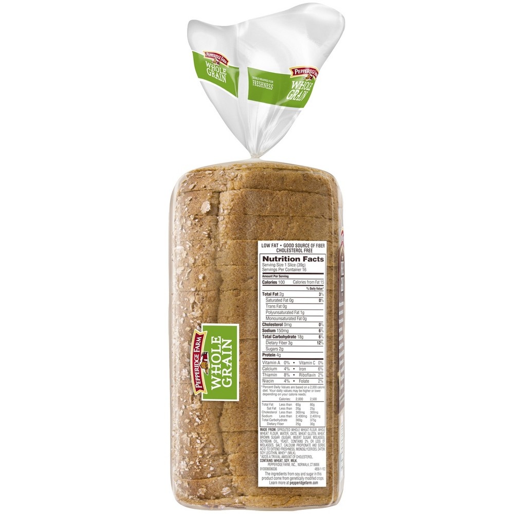 Pepperidge Farm Harvest Blends Sprouted Grain Whole Wheat Bread 18 oz ...
