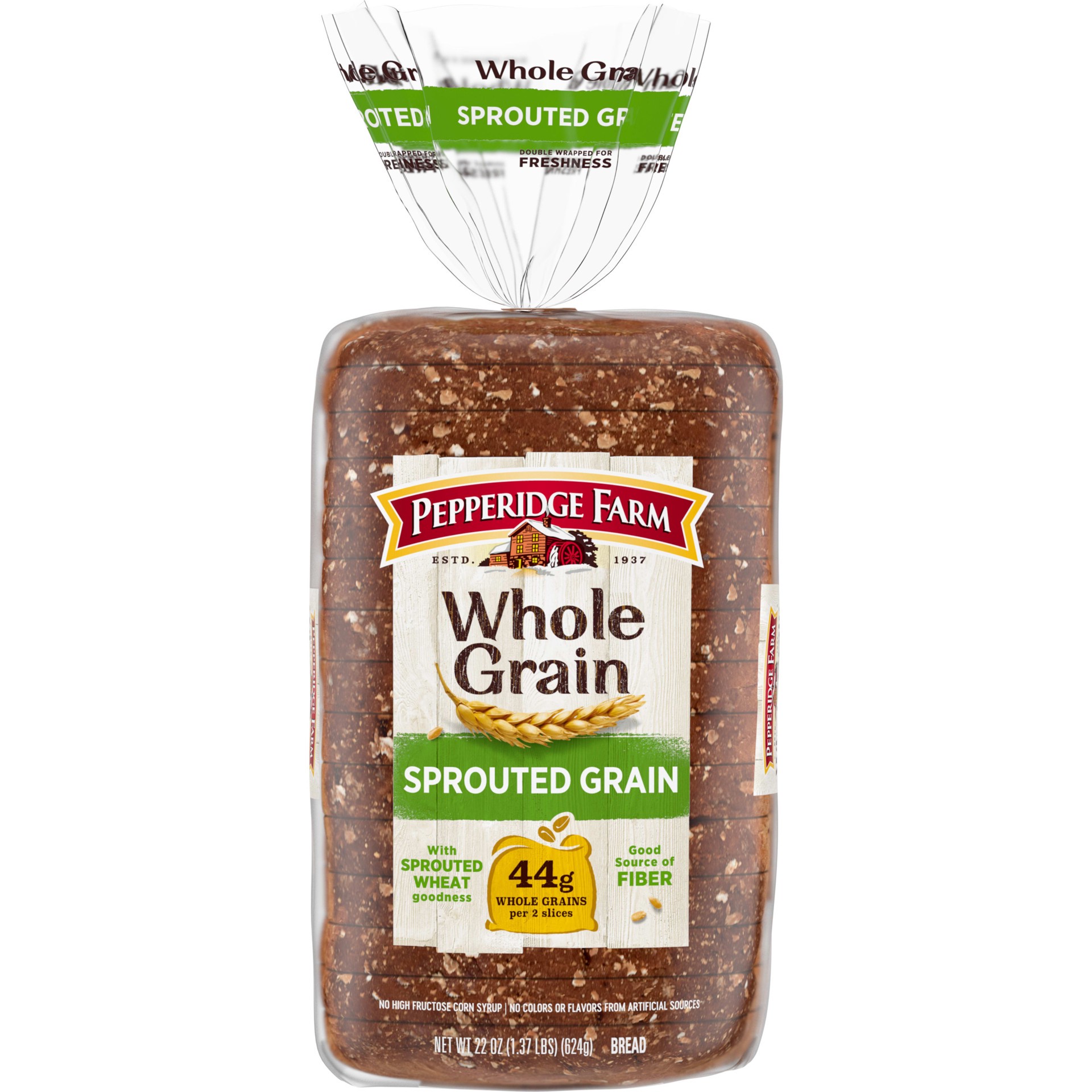 slide 1 of 7, Pepperidge Farm Whole Grain Sprouted Grain Bread, 22 oz. Loaf, 18 oz