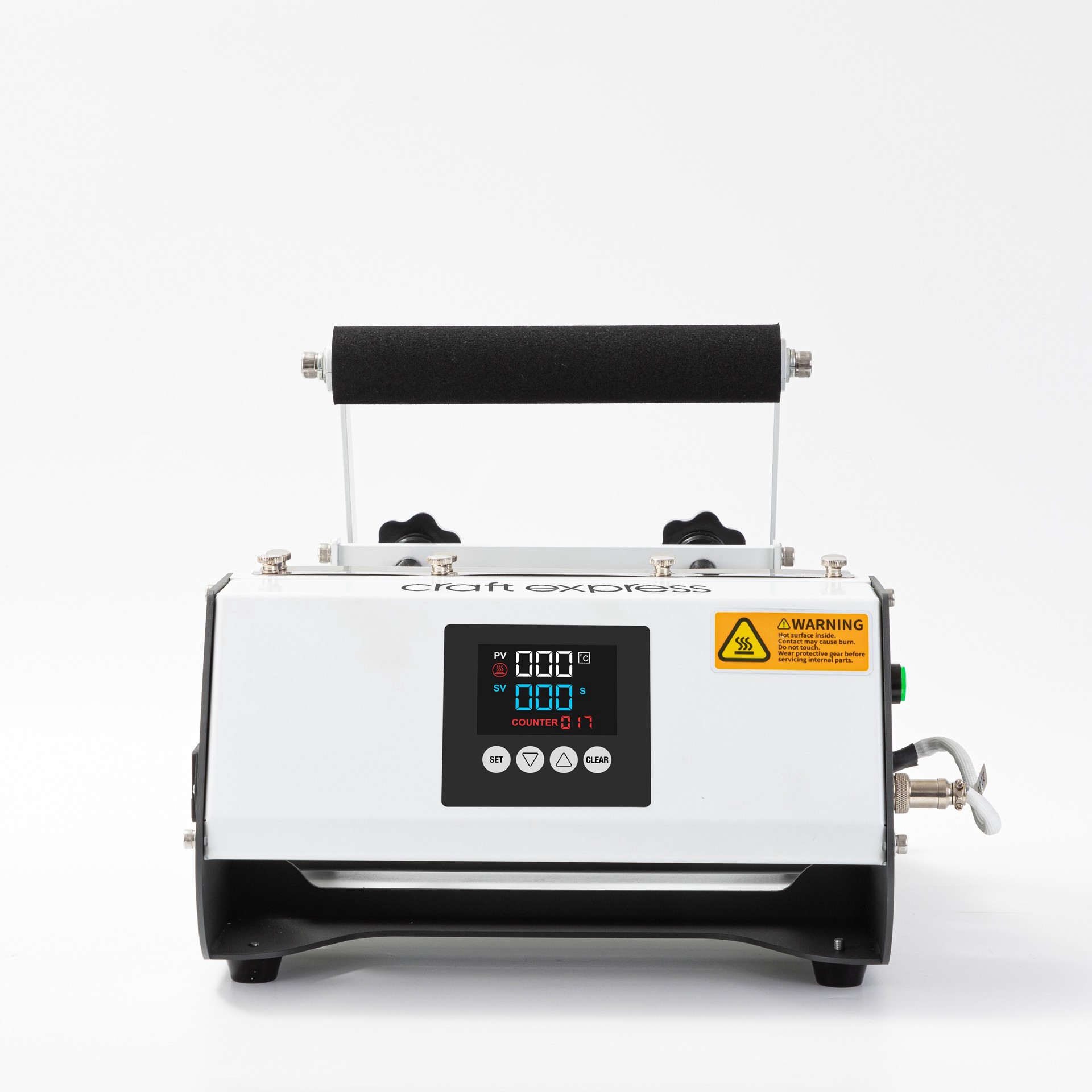 slide 5 of 13, Craft Express White Elite Pro Tumbler Heat Press, accommodates tumblers up to 30 fl. oz.