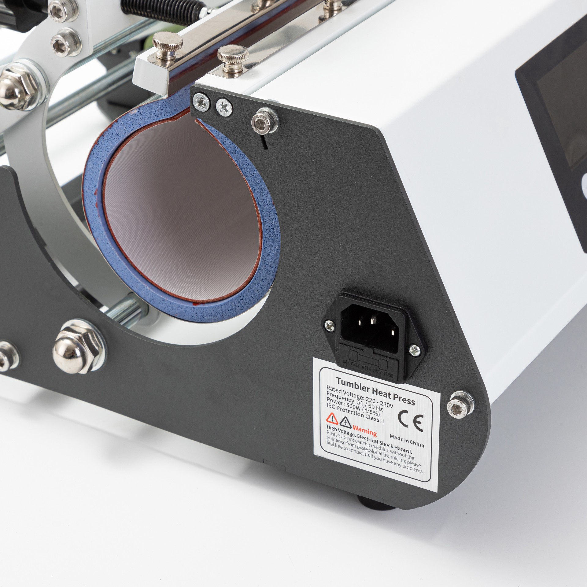 slide 10 of 13, Craft Express White Elite Pro Tumbler Heat Press, accommodates tumblers up to 30 fl. oz.