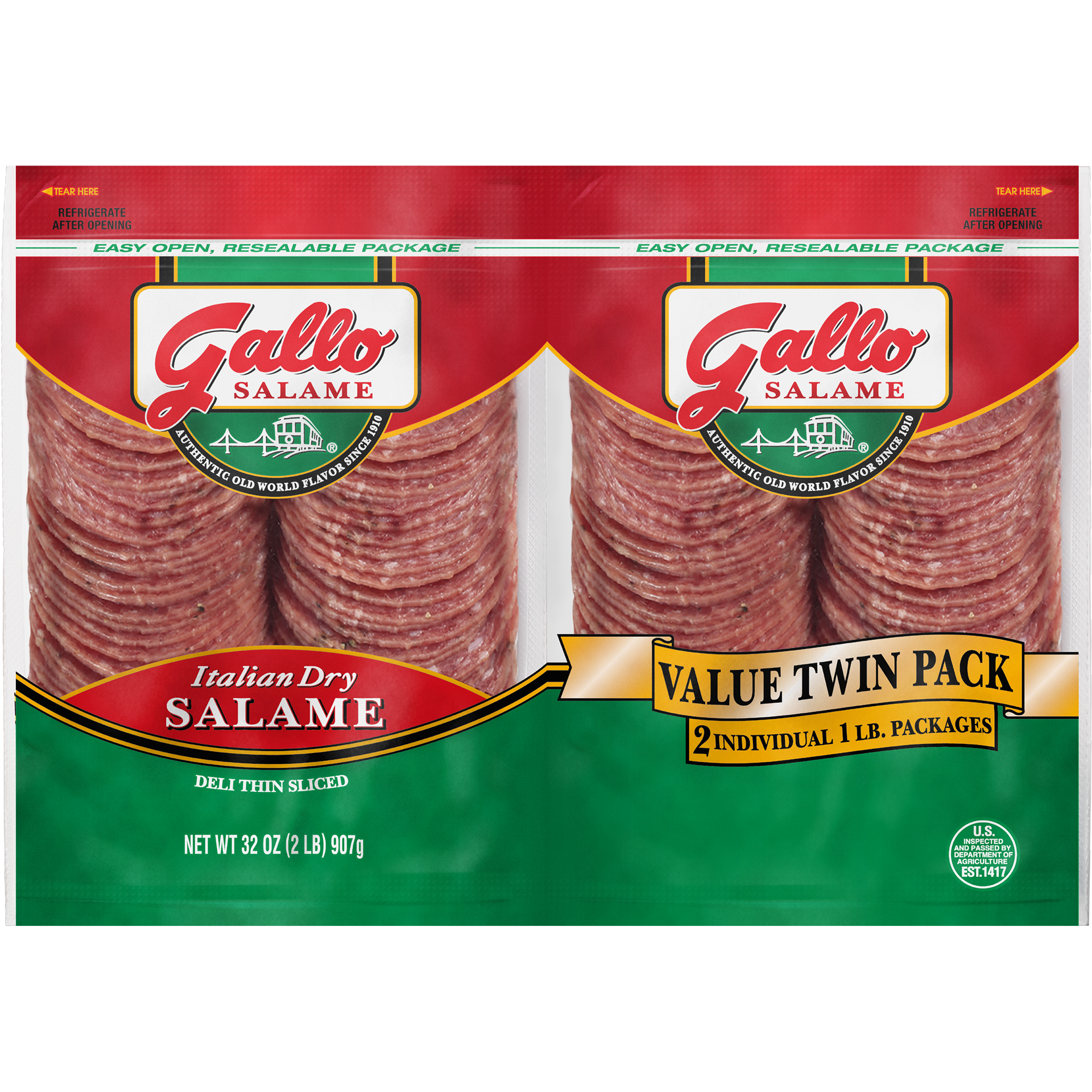 slide 1 of 3, Gallo Salame Deli Thin Sliced Italian Dry Salami, 32 oz., 907.18 g