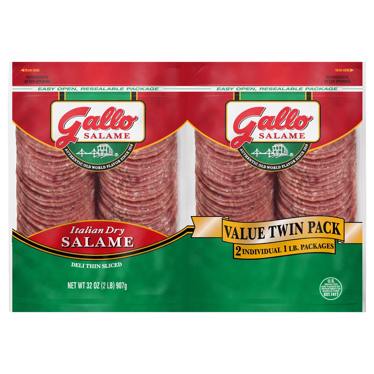 slide 1 of 3, Gallo Salame Salame Deli Thin Sliced Italian Dry Salame, 2 ct
