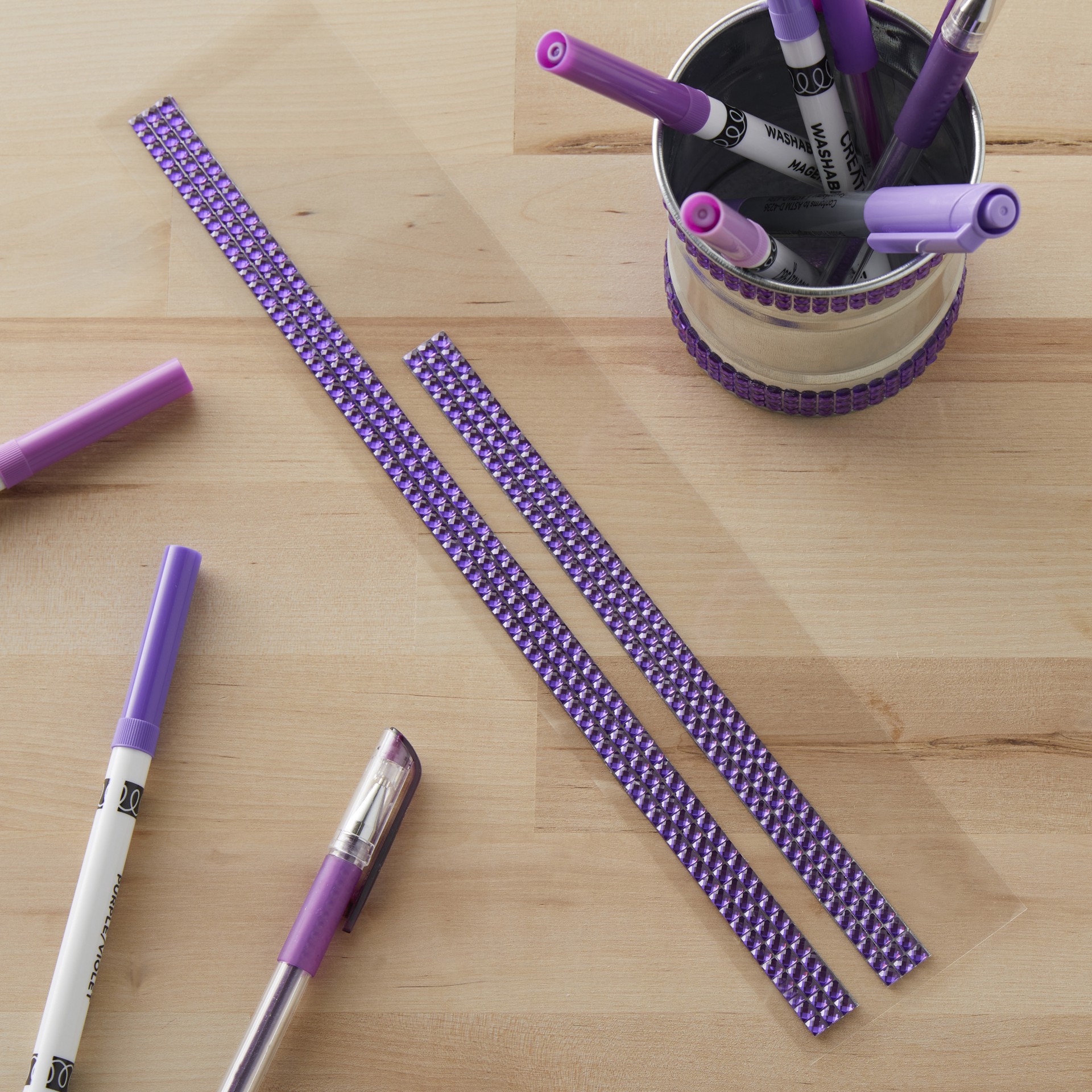 slide 3 of 6, Violet Border Bling Stickers By Recollections, 12 in x 0.5 in