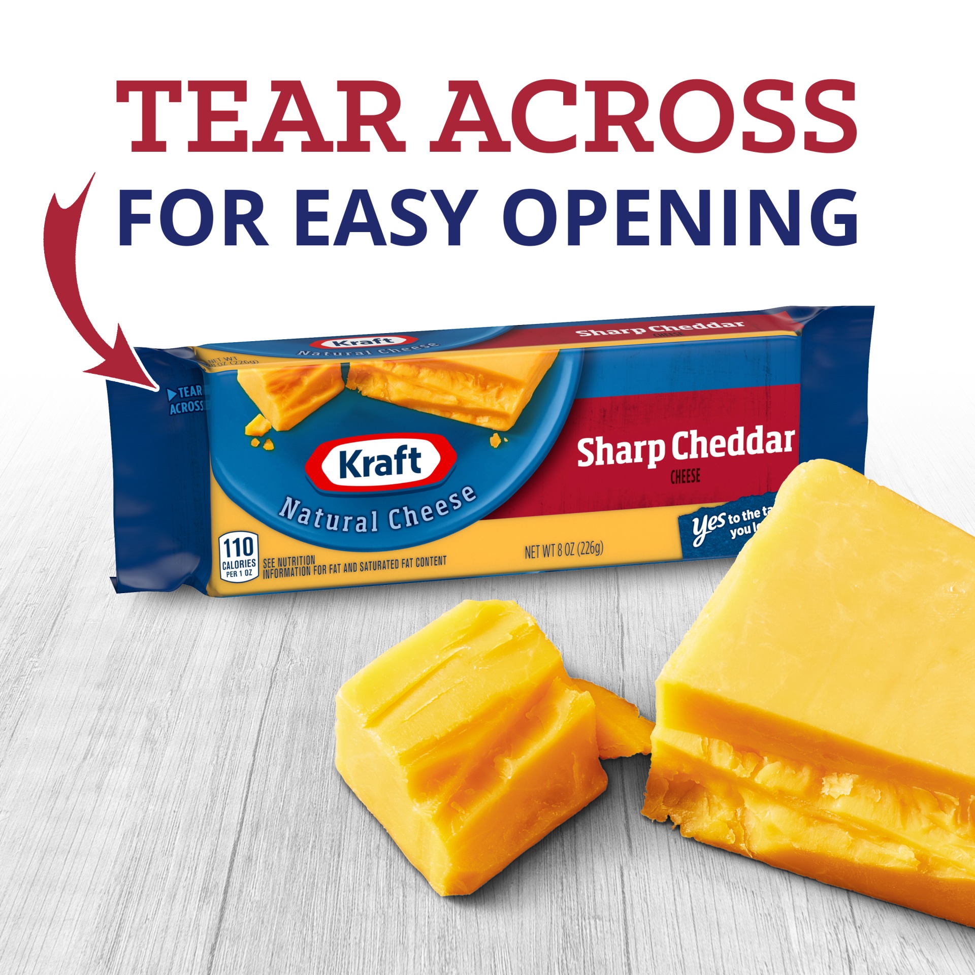 slide 3 of 9, Kraft Sharp Cheddar Cheese Block, 8 oz
