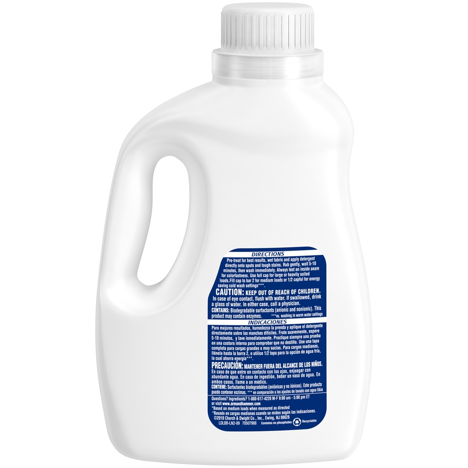 slide 4 of 4, ARM & HAMMER Oxiclean Stain Fighters Sensitive Skin 35 Loads Laundry Detergent, 61.25 fl oz