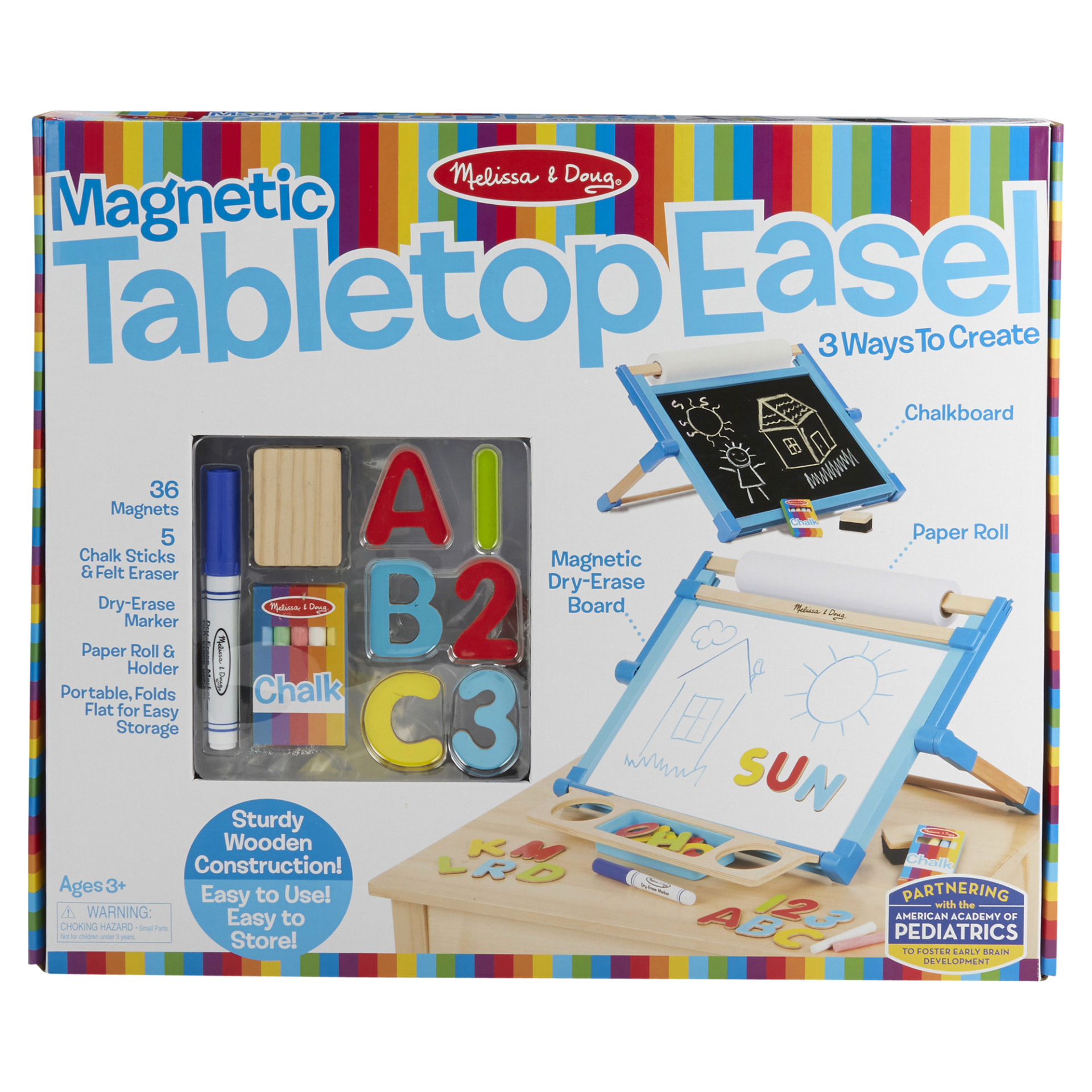 Melissa & Doug Double-sided Magnetic Tabletop Art Easel - Dry-erase Board  And Chalkboard : Target