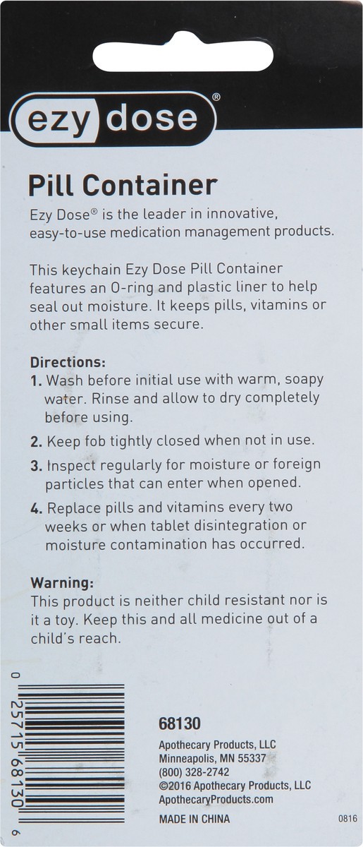 slide 3 of 12, EZY Dose Keychain Fob Pill Container 1 ea, 1 ct