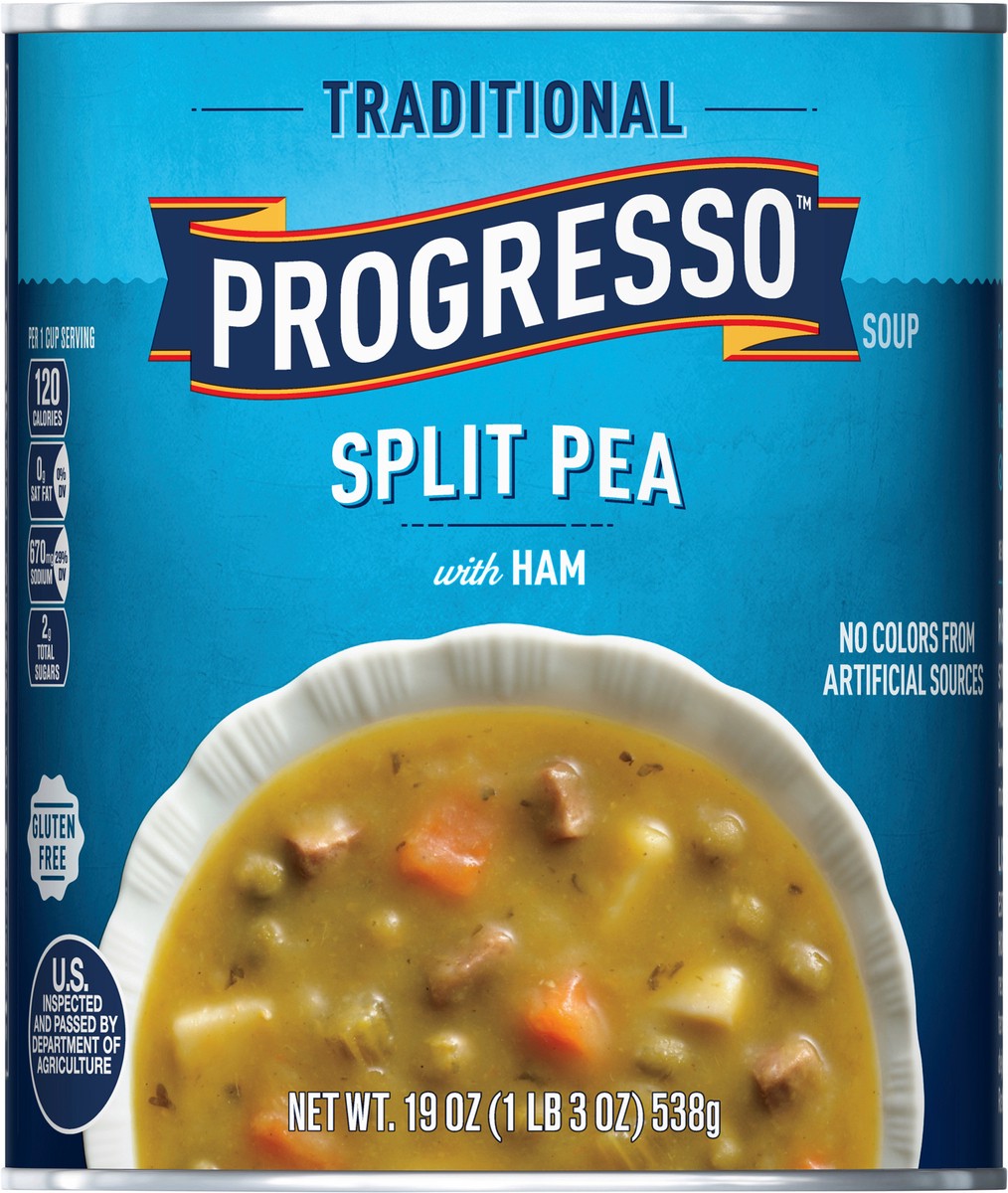 slide 8 of 9, Progresso Split Pea With Ham Soup, Traditional Canned Soup, Gluten Free, 19 oz, 19 oz