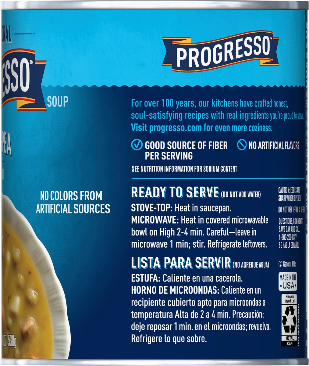 slide 3 of 9, Progresso Split Pea With Ham Soup, Traditional Canned Soup, Gluten Free, 19 oz, 19 oz