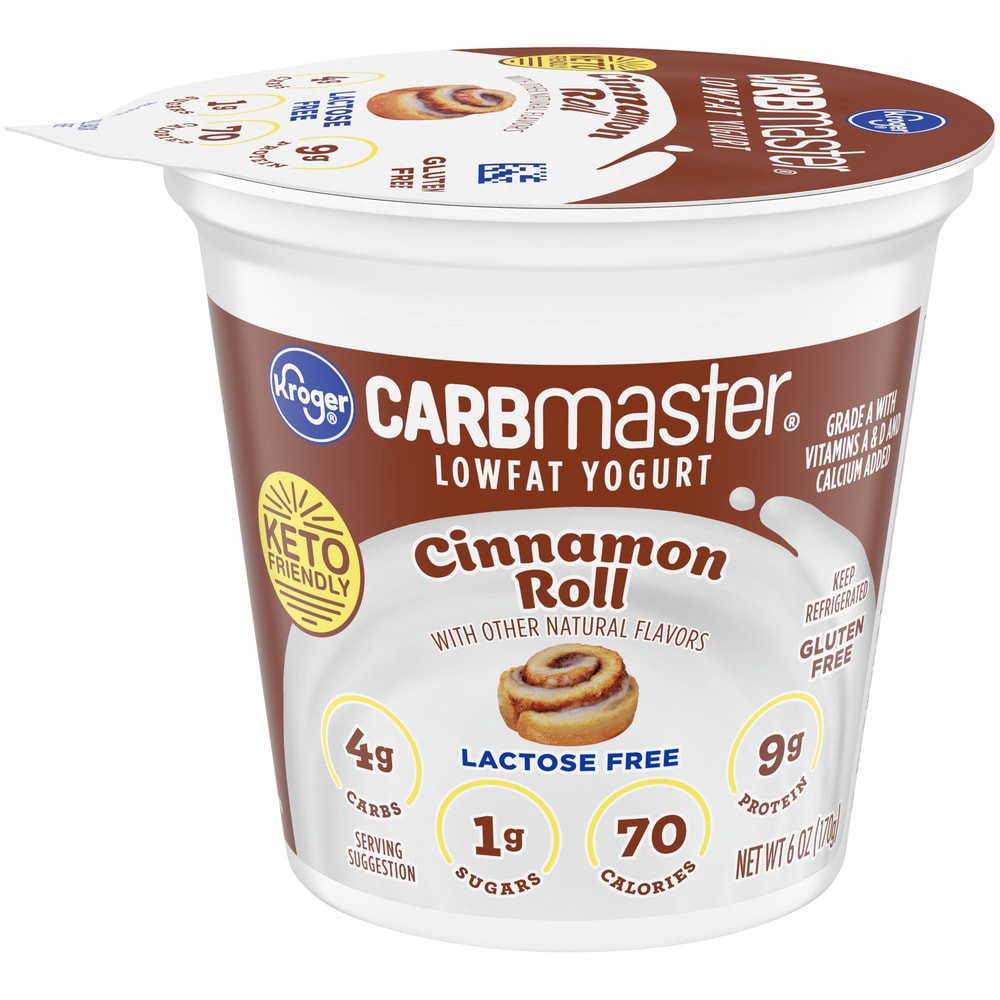 slide 2 of 3, Kroger Carbmaster Cinnamon Roll Cultured Dairy Blend, 6 oz