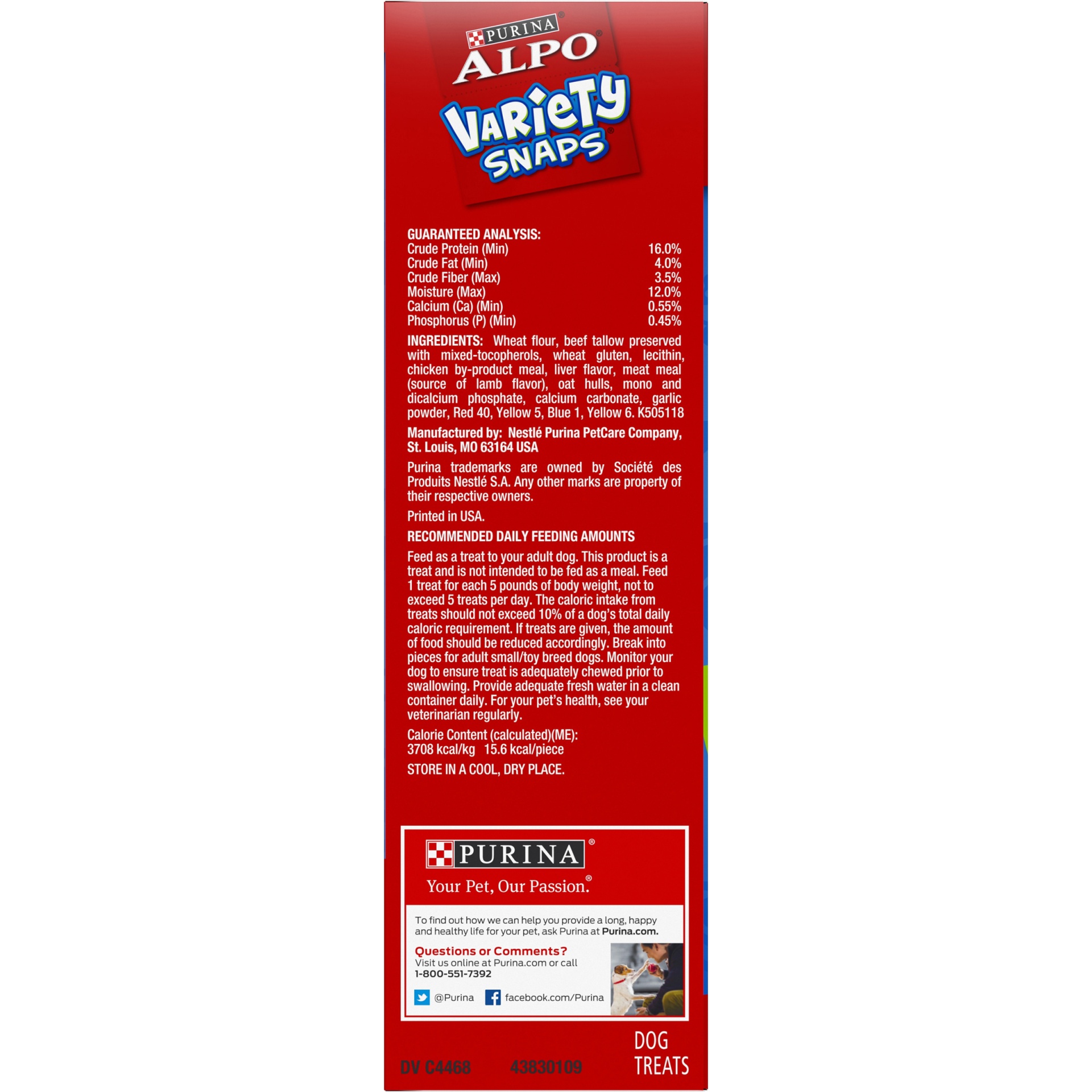 Purina ALPO Variety Snaps Little Bites Dog Treats with Beef, Chicken, Liver & Lamb Flavors 32 oz