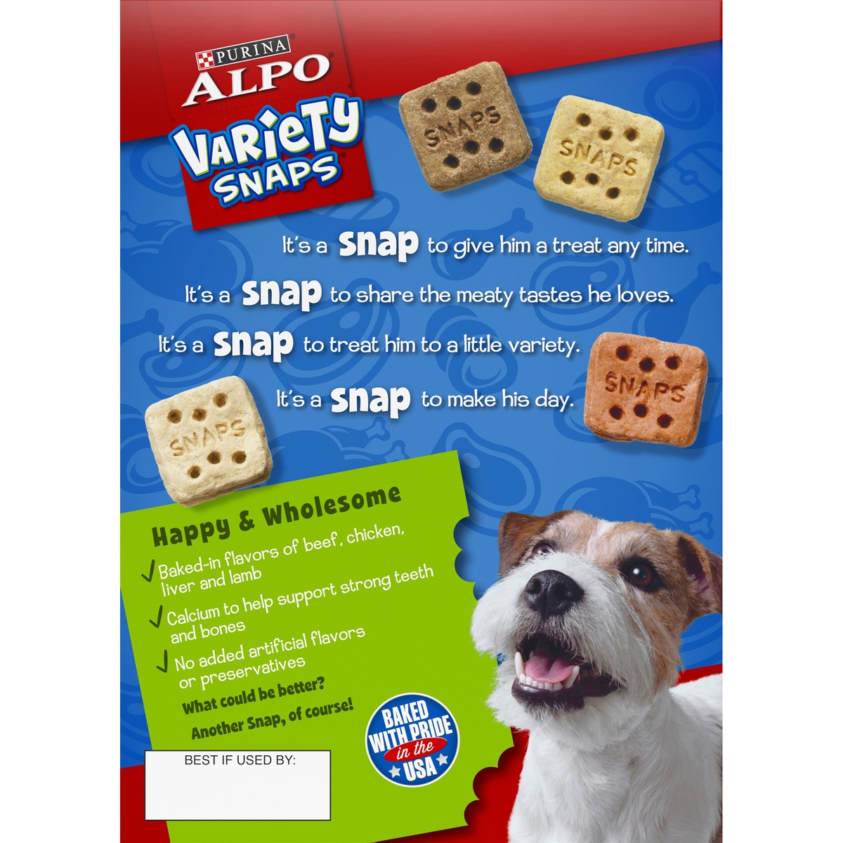 slide 10 of 11, Purina ALPO Variety Snaps Little Bites Dog Treats with Beef, Chicken, Liver & Lamb Flavors, 32 oz