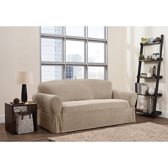 slide 1 of 6, Smart Fit Connor Sofa Slipcover - Taupe, 1 ct