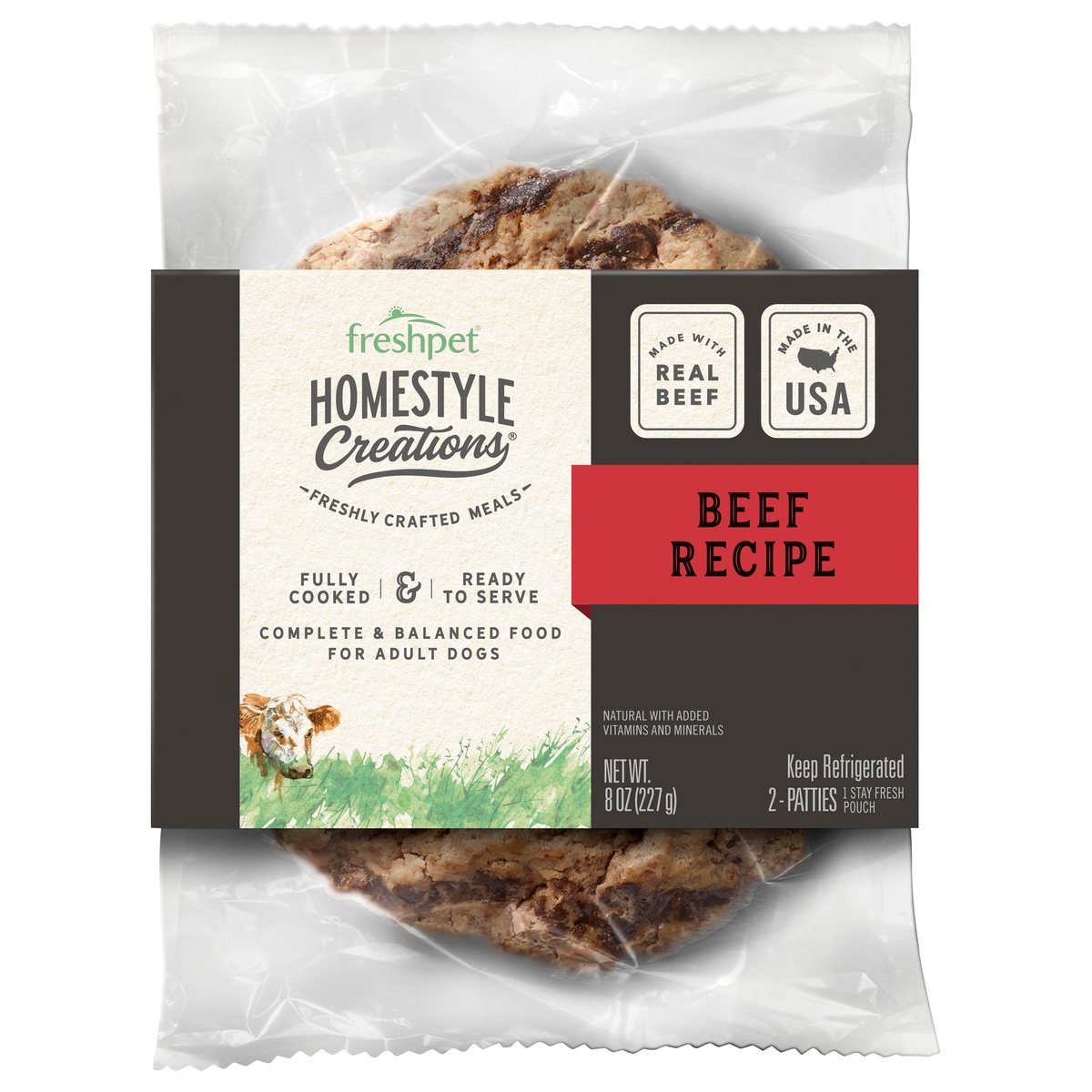 slide 1 of 1, Freshpet Homestyle Creations Beef Patties Wet Dog Food - 2pk/8oz, 2 ct