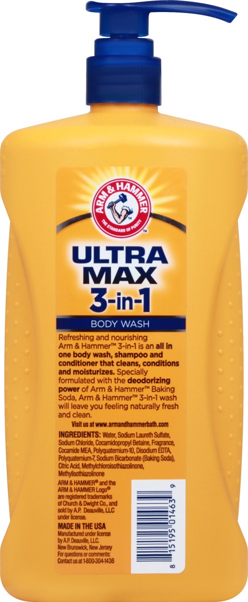 slide 3 of 12, ARM & HAMMER Ultra Max Fresh Scent 3-in-1 Body Wash, 12 Oz., 1 ct