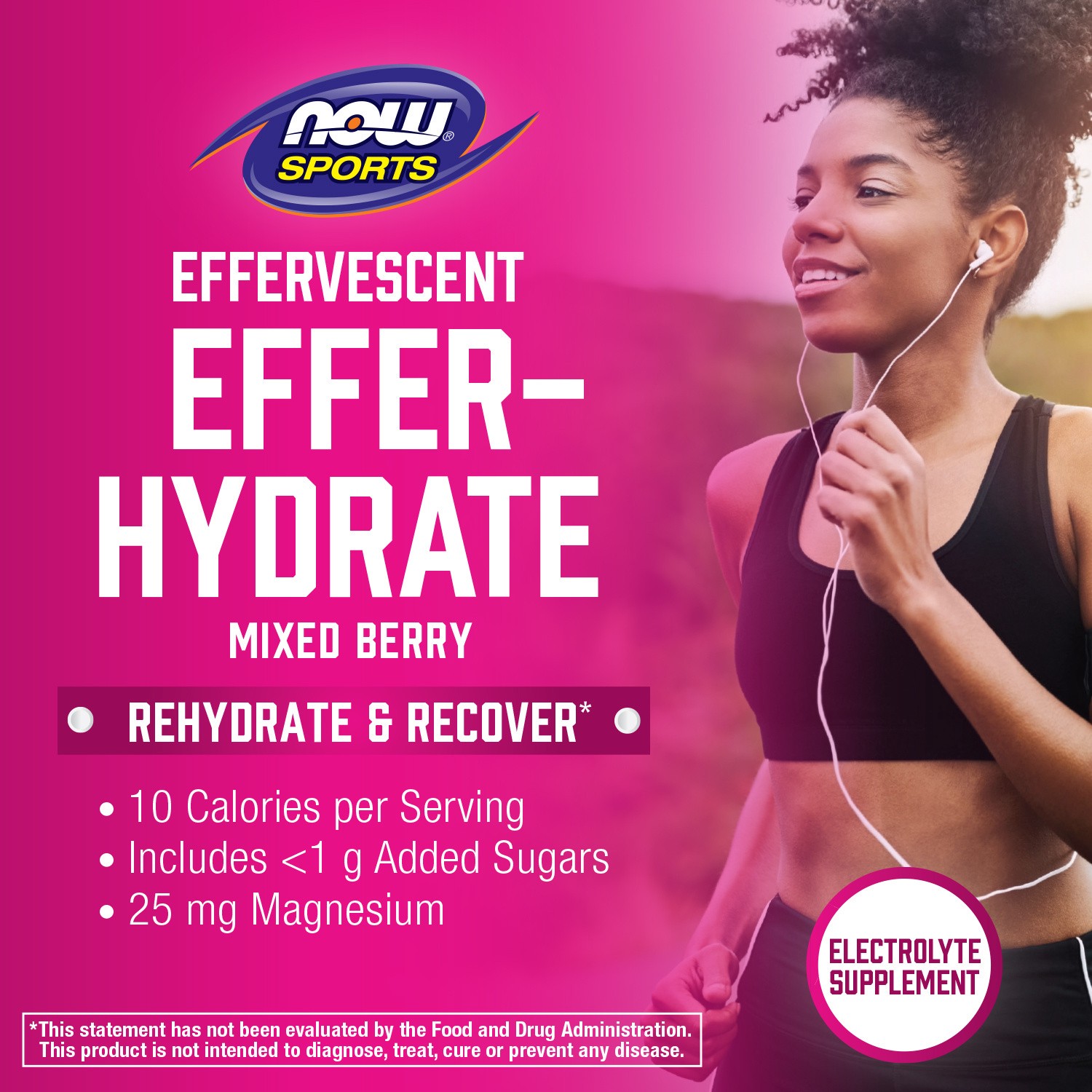 slide 4 of 5, NOW Sports Effer-Hydrate Effervescent Mixed Berry - 10 Tablets/Tube, 10 ct