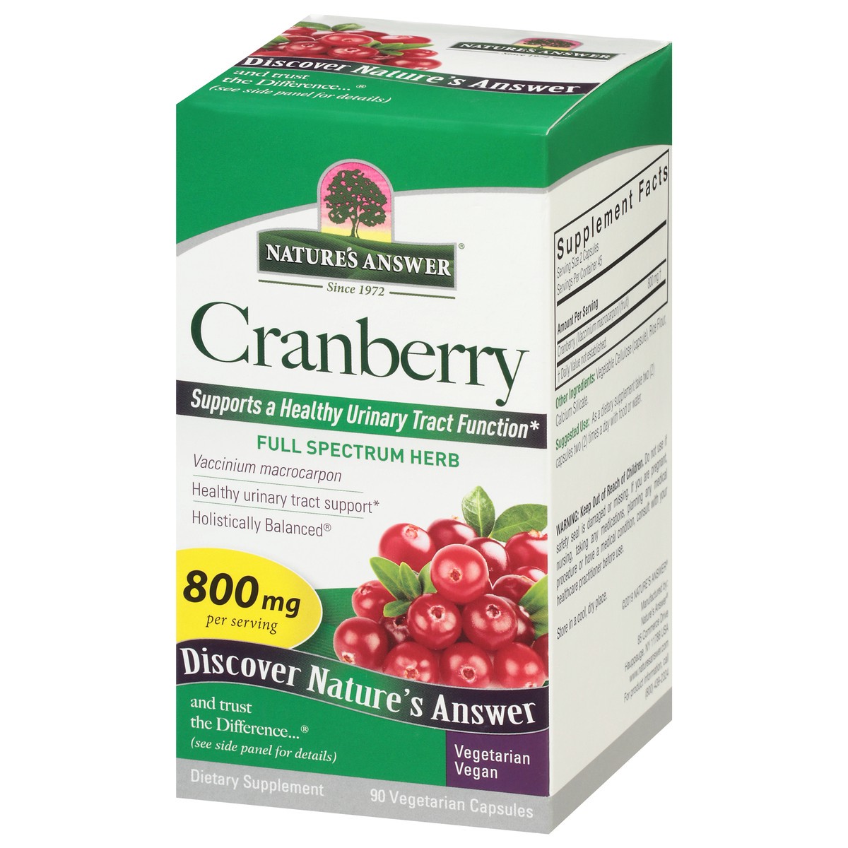 slide 3 of 9, Nature's Answer Cranberry, Full Spectrum Herb, Vegetarian Capsules, 90 ct