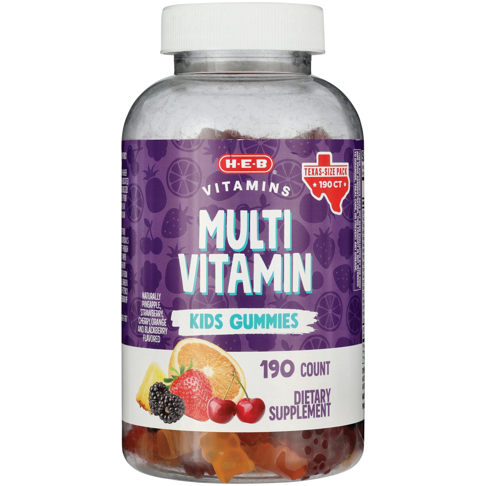 slide 1 of 1, H-E-B Kids Multivitamin Gummies Texas-Size Pack, 190 ct