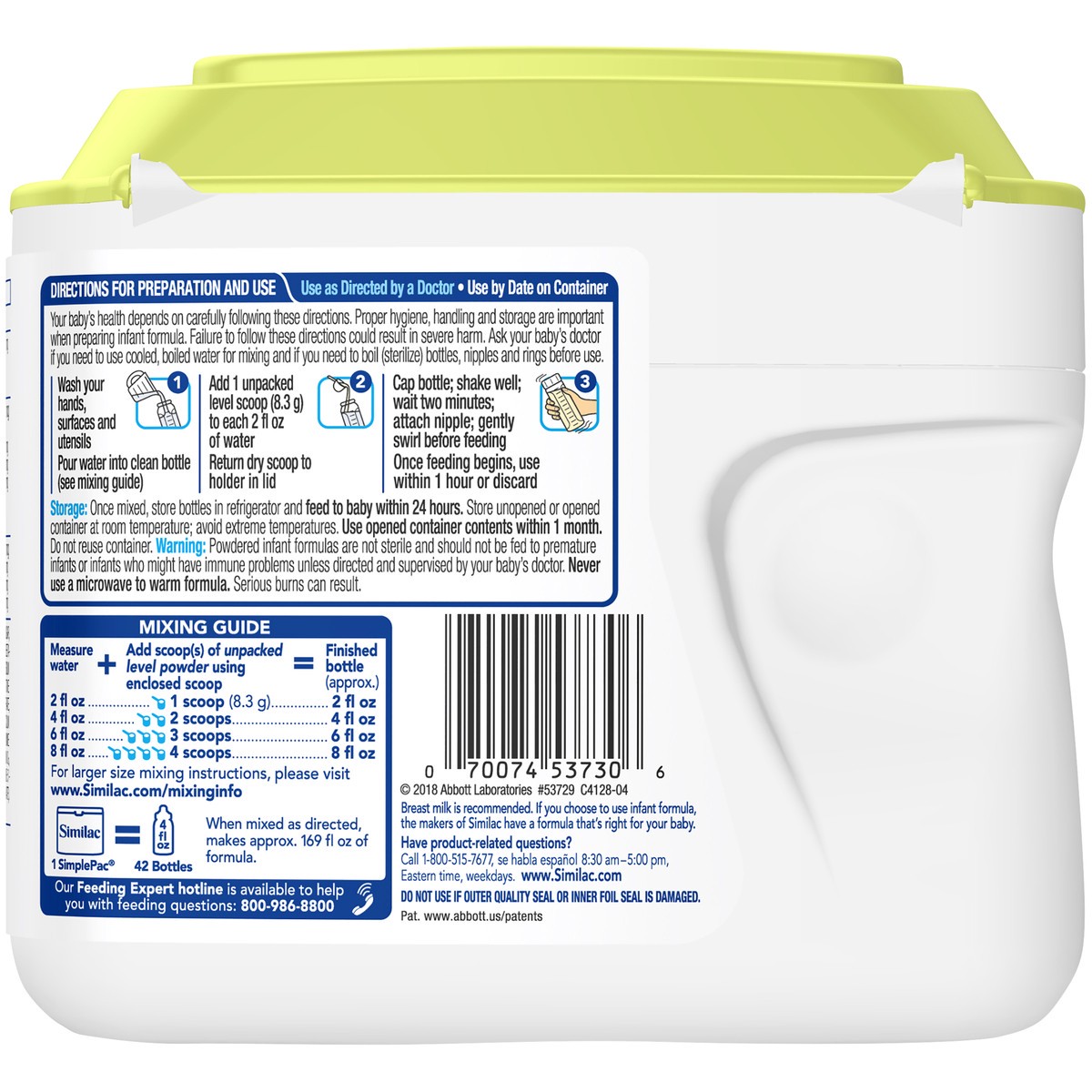 slide 12 of 14, Similac for Spit Up Non-GMO Infant Formula with Iron Powder 1.41 lb Canister, 1.41 lb