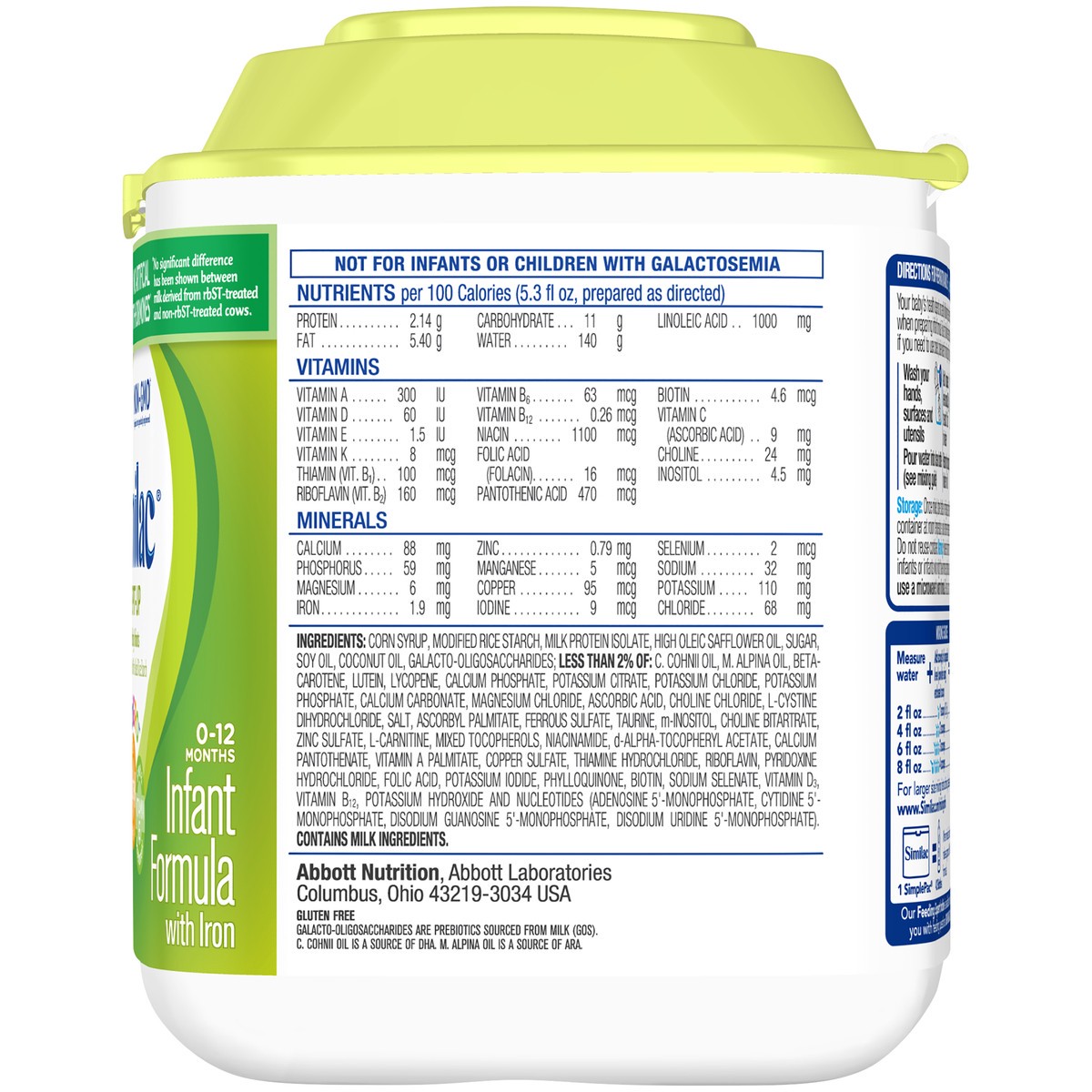 slide 4 of 14, Similac for Spit Up Non-GMO Infant Formula with Iron Powder 1.41 lb Canister, 1.41 lb