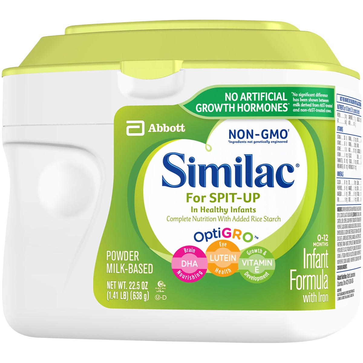 slide 10 of 14, Similac for Spit Up Non-GMO Infant Formula with Iron Powder 1.41 lb Canister, 1.41 lb