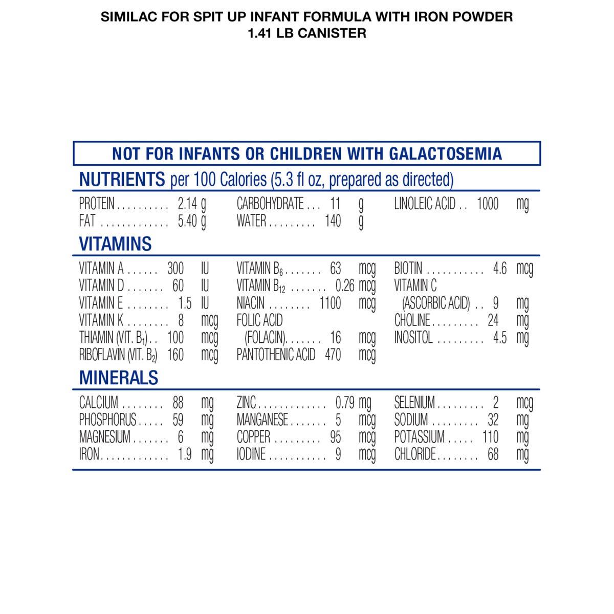 slide 11 of 14, Similac for Spit Up Non-GMO Infant Formula with Iron Powder 1.41 lb Canister, 1.41 lb