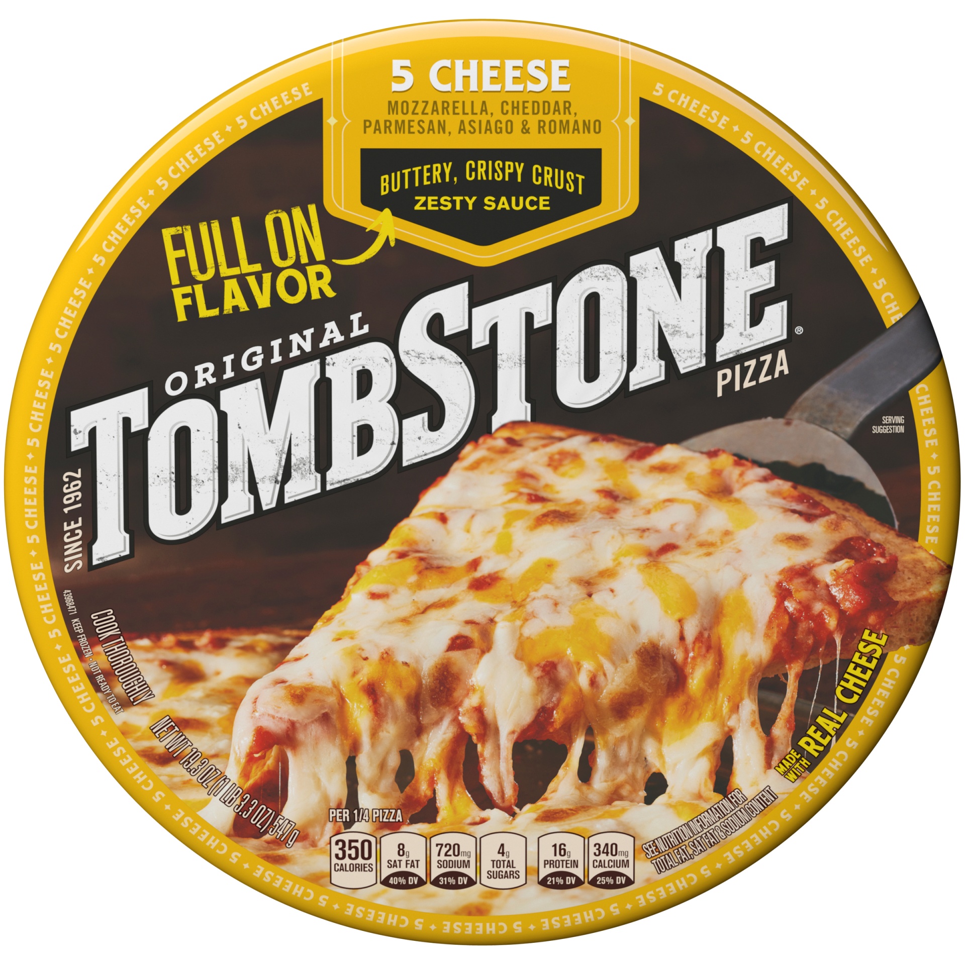 slide 2 of 4, Tombstone Five Cheese Frozen Pizza, 20.5 oz