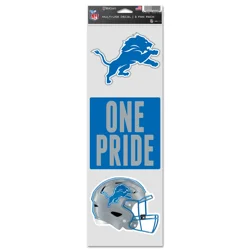 3 Pack Fan Decals - Detroit Lions