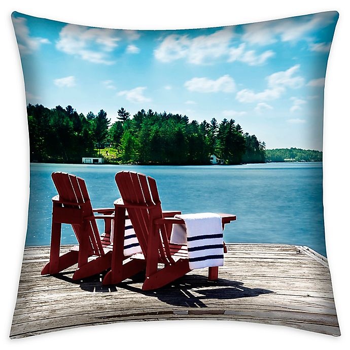 slide 1 of 1, Destination Summer Lake Scene Square Indoor/Outdoor Throw Pillow, 1 ct