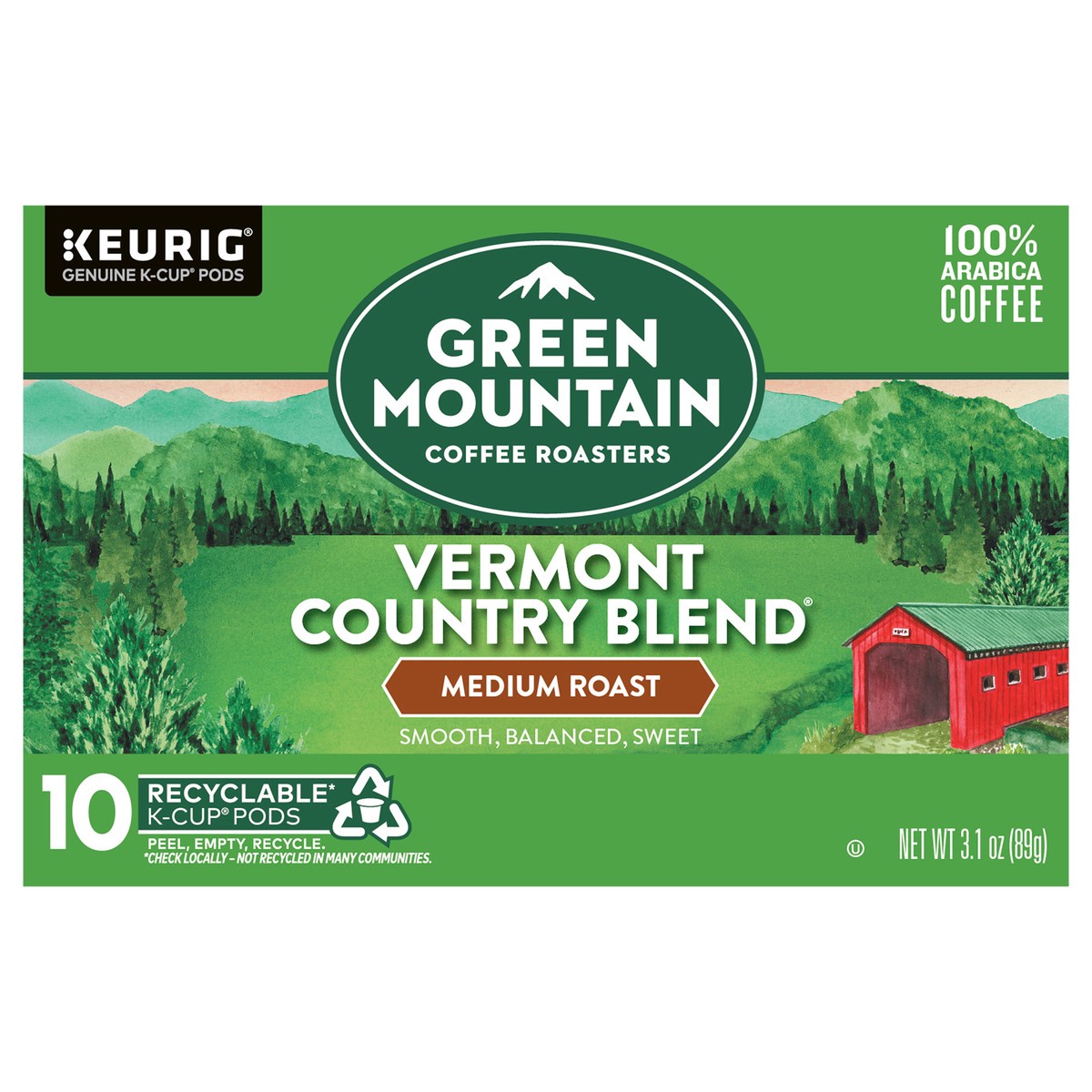 slide 10 of 10, Green Mountain Coffee Roasters Vermont Country Blend Keurig Single-Serve K-Cup Pods, Medium Roast Coffee, 10 Count, 10 ct