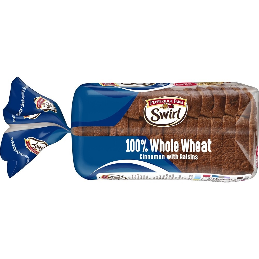 Pepperidge Farm Swirl 100% Whole Wheat Cinnamon With Raisins Breakfast ...