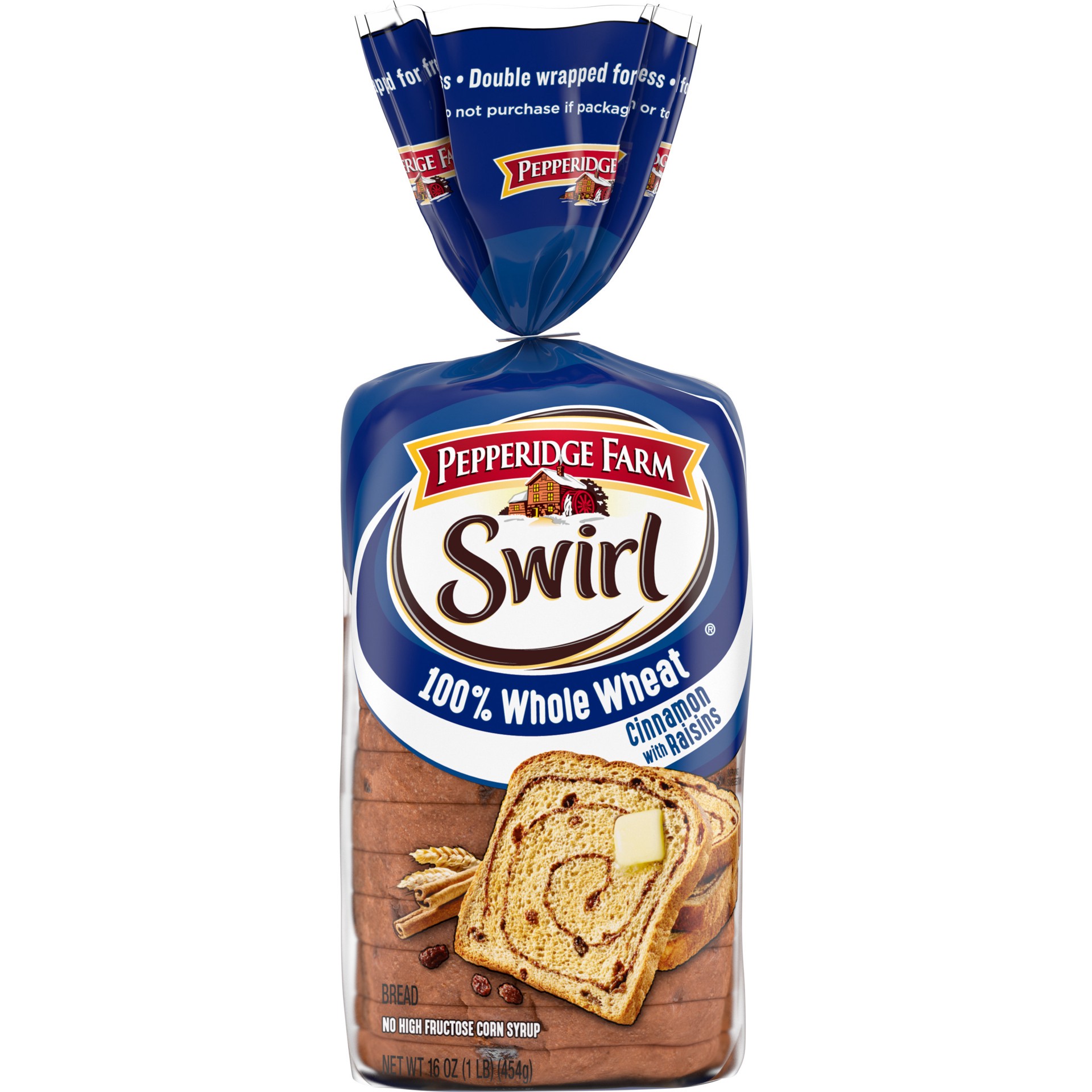 slide 1 of 5, Pepperidge Farm Swirl 100% Whole Wheat Cinnamon with Raisins Breakfast Bread, 16 Oz Loaf, 16 oz