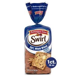 Pepperidge Farm 100% Whole Wheat Cinnamon with Raisins Swirl Bread