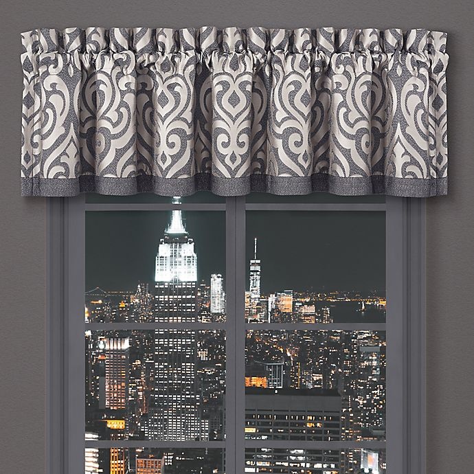 slide 1 of 1, J. Queen New York Tribeca Rod Pocket Window Valance - Charcoal, 1 ct