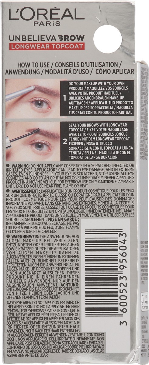 slide 5 of 9, L'Oréal Unbelieva Brow Universal Transparent Longwear Topcoat 0.15 fl oz, 0.15 fl oz