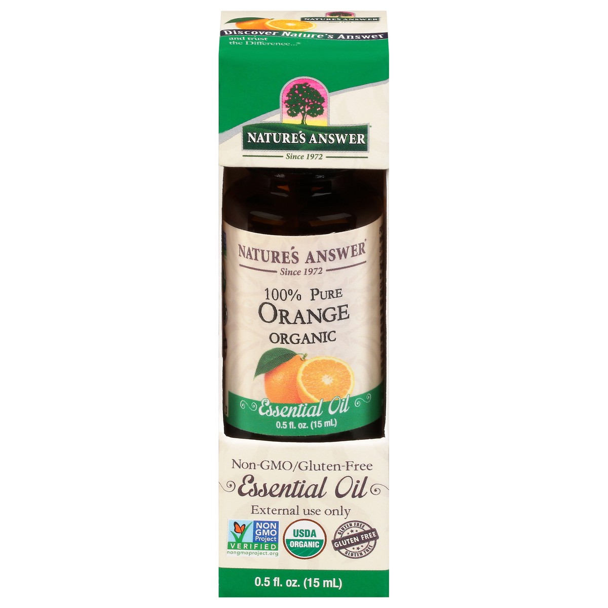 slide 1 of 9, Nature's Answer 100% Pure Organic Orange Essential Oil 0.5 fl oz, 0.5 fl oz