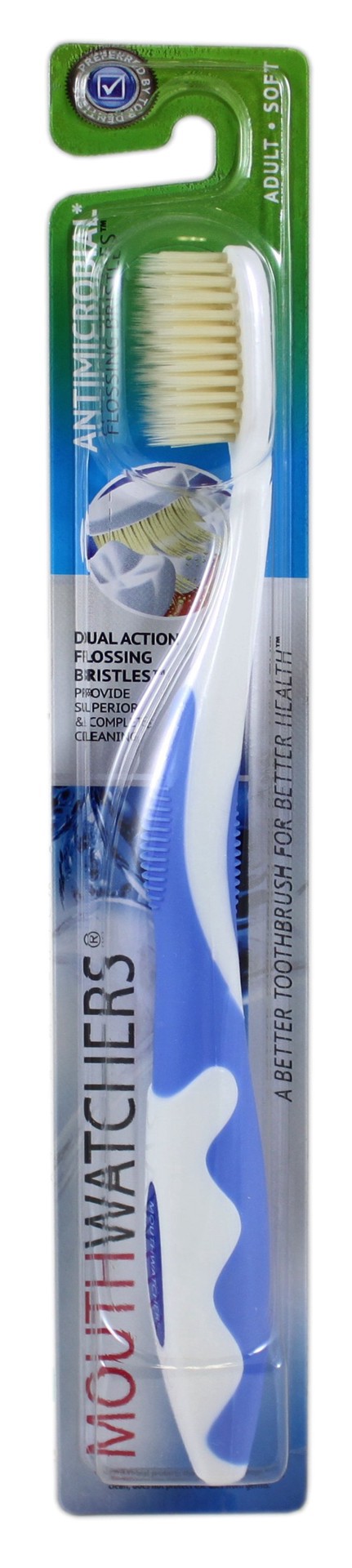 slide 1 of 1, Mouth Watchers Toothbrush Nano Silver Adult Blue, 1 ct