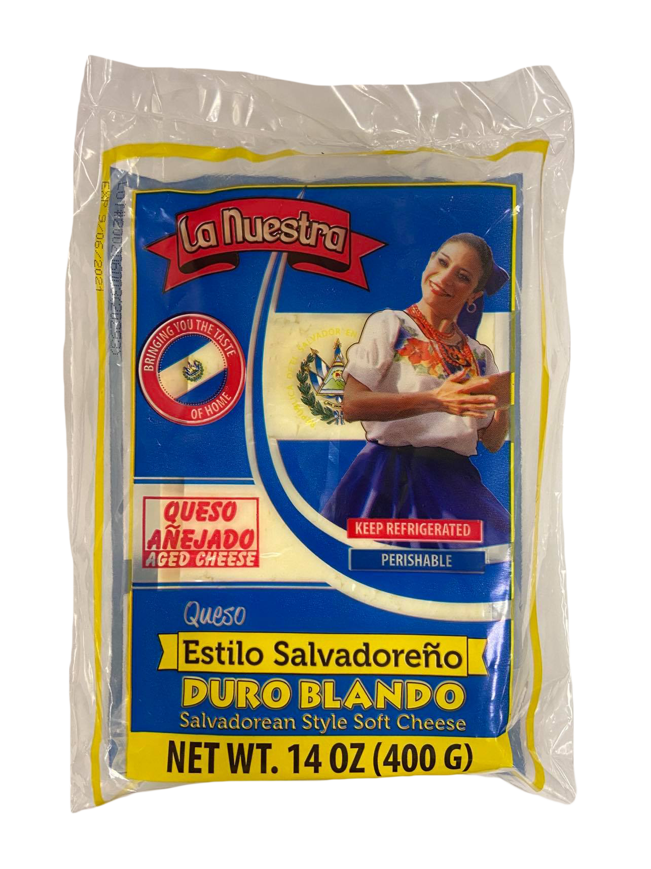 slide 1 of 1, La Nuestra Queso Duro Blando Salvdrn - 14 oz, 14 oz