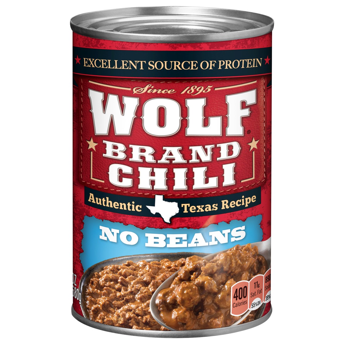 slide 1 of 5, Wolf Brand No Beans Chili 24 oz, 24 oz