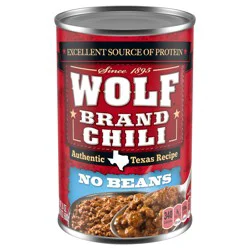 Wolf Brand Chili No Beans, Chili Without Beans, 15g Protein Per Serving, 24 oz. Can