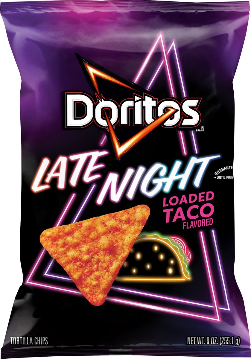 slide 2 of 9, Doritos Tortilla Chips Late Night Loaded Taco 9 Oz, 9 oz