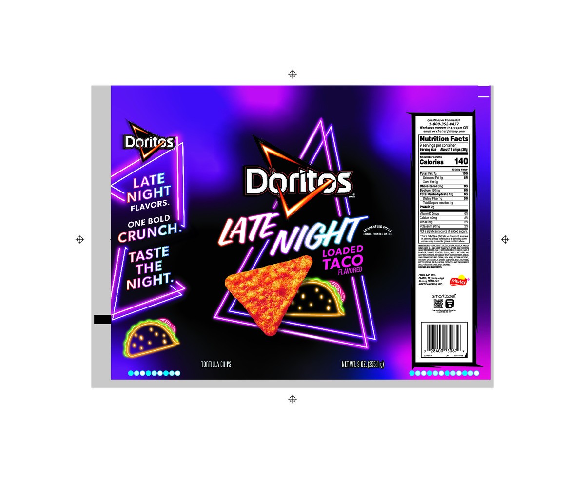 slide 6 of 9, Doritos Tortilla Chips Late Night Loaded Taco 9 Oz, 9 oz