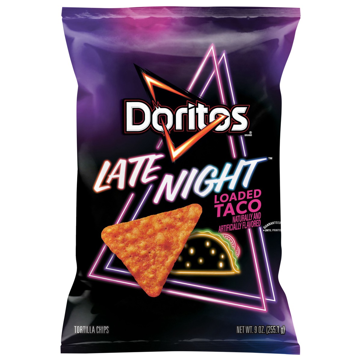 slide 1 of 9, Doritos Tortilla Chips Late Night Loaded Taco 9 Oz, 9 oz