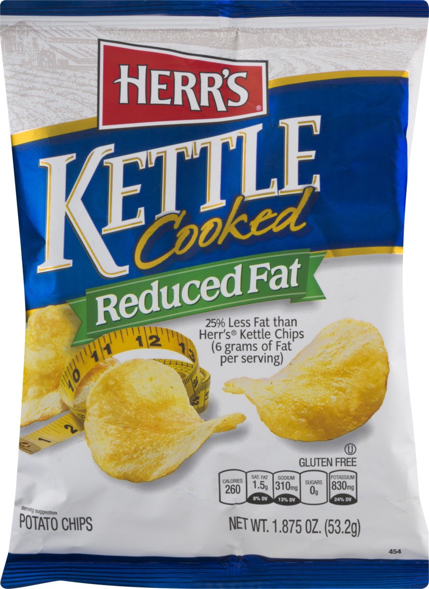 slide 8 of 9, Herr's Kettle Cooked Potato Chips, Reduced Fat, 2.125 oz